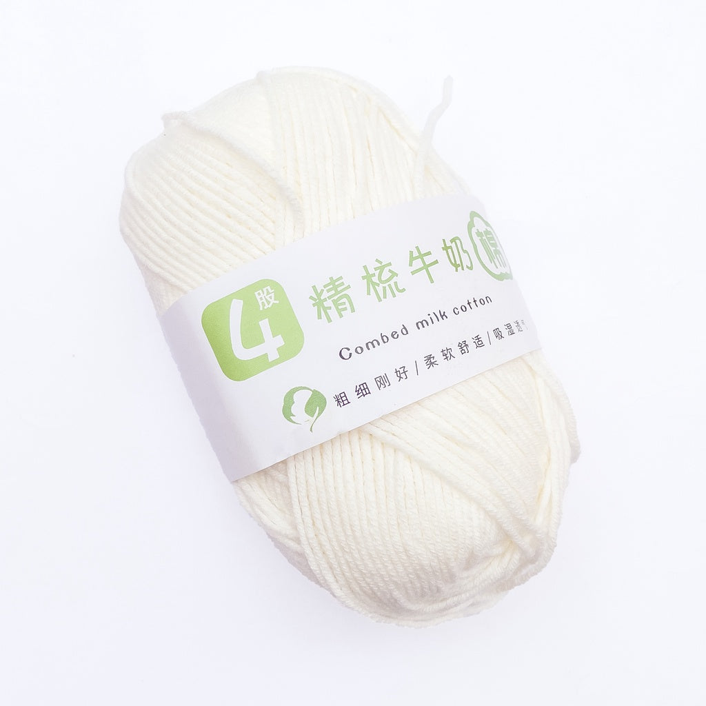 4ply Cotton-Acrylic Blend Yarn (60% Cotton, 40% Acrylic) Sport Combed Milk Cotton (50g) - 1 of 2