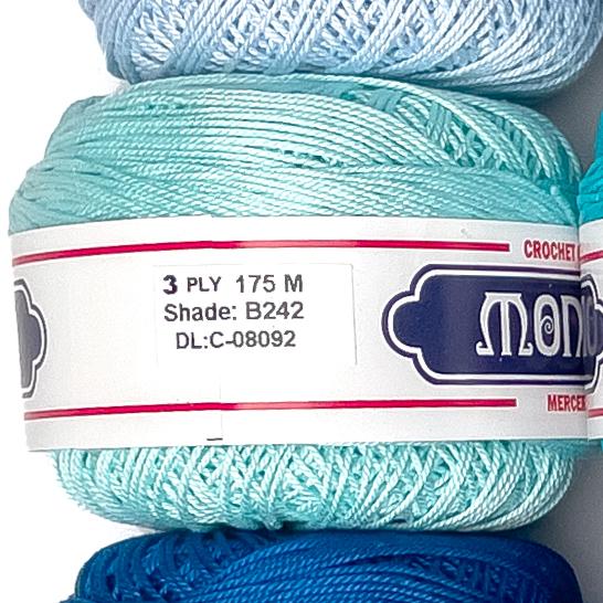 3ply Monaco Mercerized Crochet Cotton Thread Yarn 175m (40g)