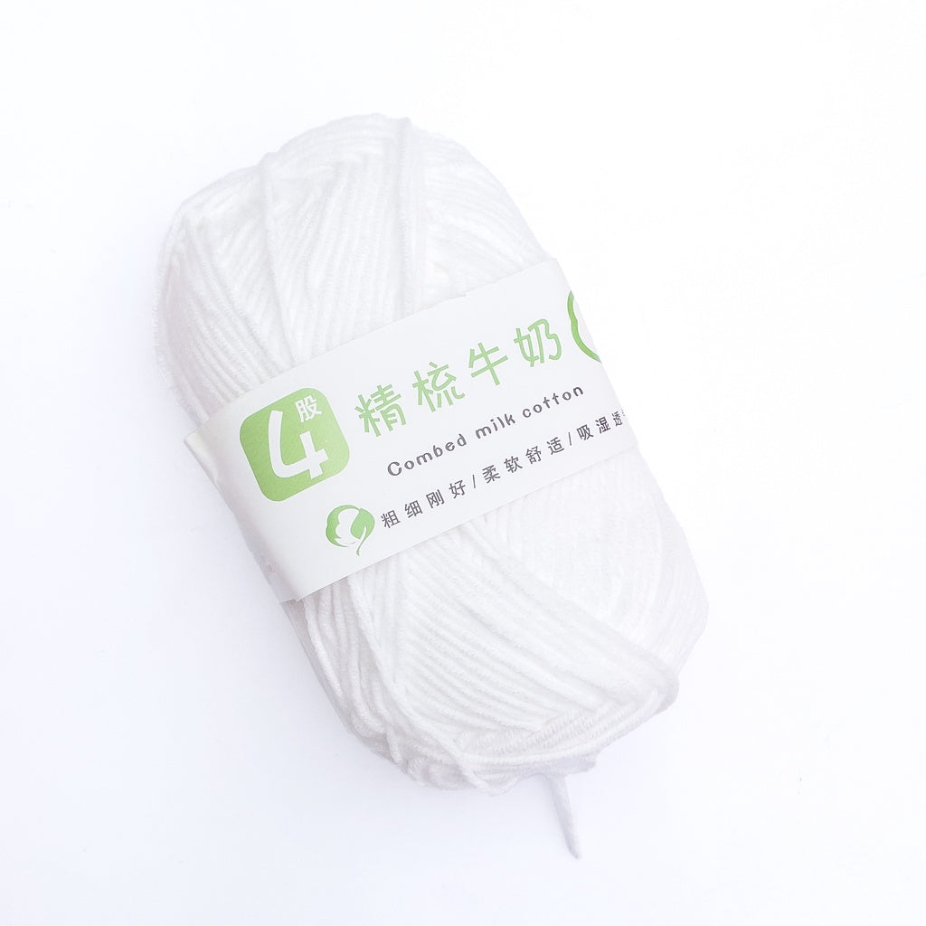 4ply Cotton-Acrylic Blend Yarn (60% Cotton, 40% Acrylic) Sport Combed Milk Cotton (50g) - 1 of 2