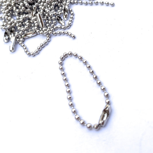 10pcs Ball Chain Silver for Keychains and Tags (9.5 cm long)