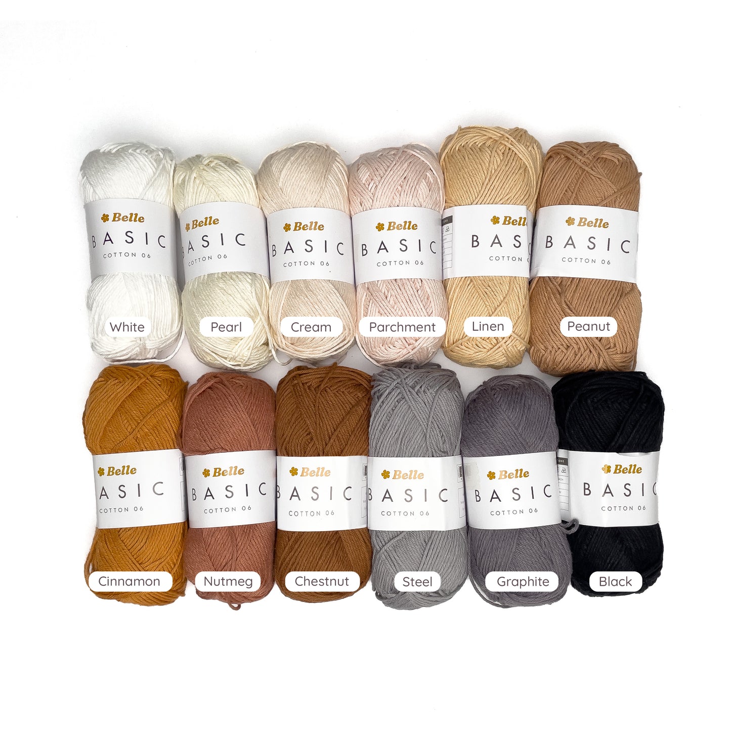 Belle Basic Cotton 06 Sport Weight Yarn for Crochet and Knitting (100% Combed Cotton, 6ply)