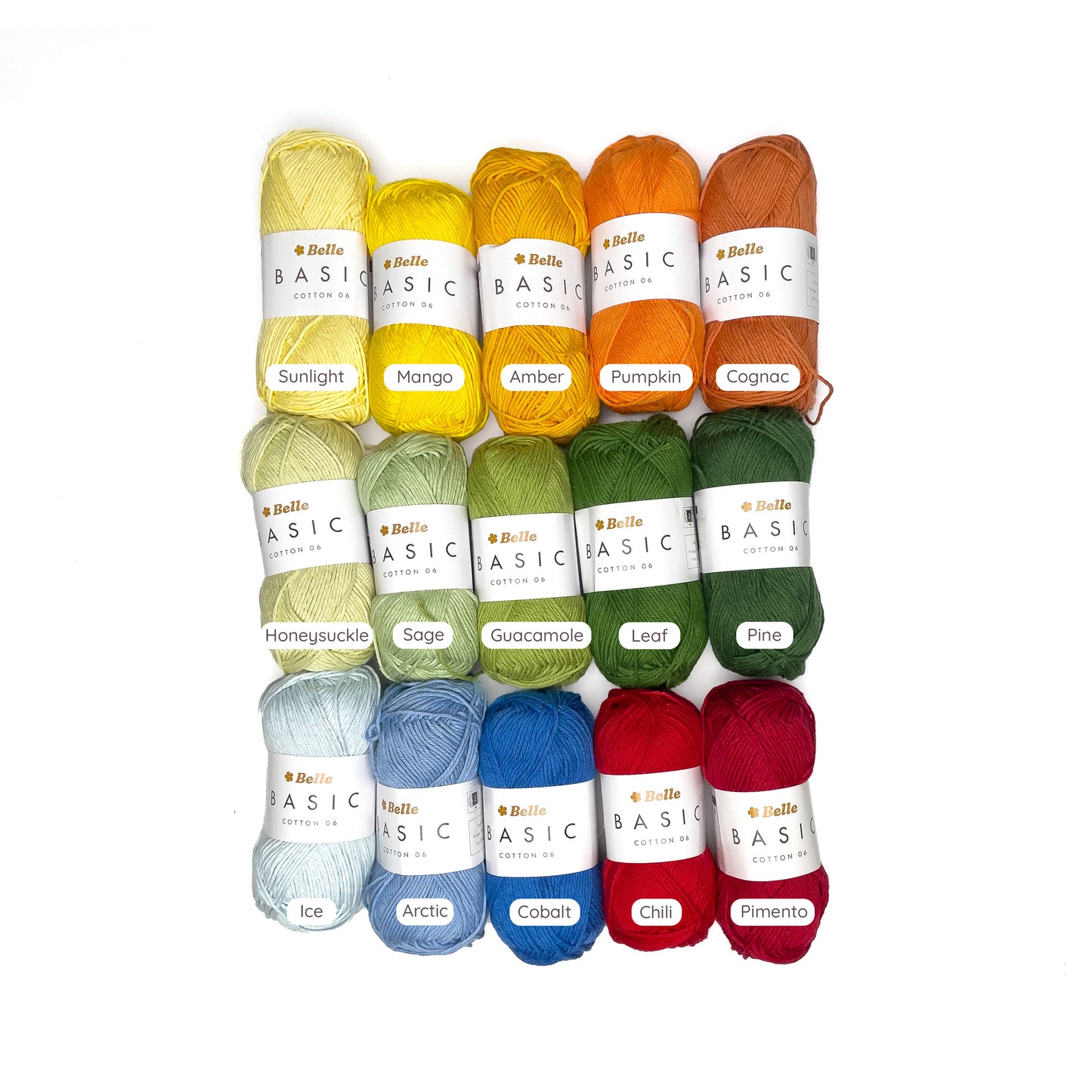 Belle Basic Cotton 06 Sport Weight Yarn for Crochet and Knitting (100% Combed Cotton, 6ply)