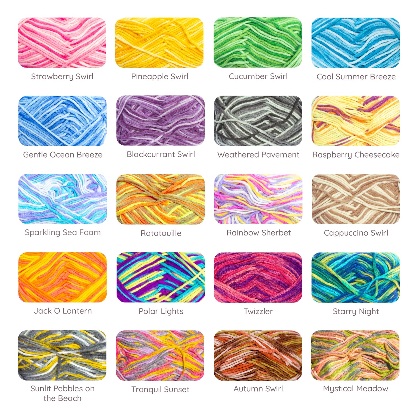 5ply Milk Cotton Yarn Premium Soft Acrylic Polyester Blend DK -- Variegated / Multicolor / Mix