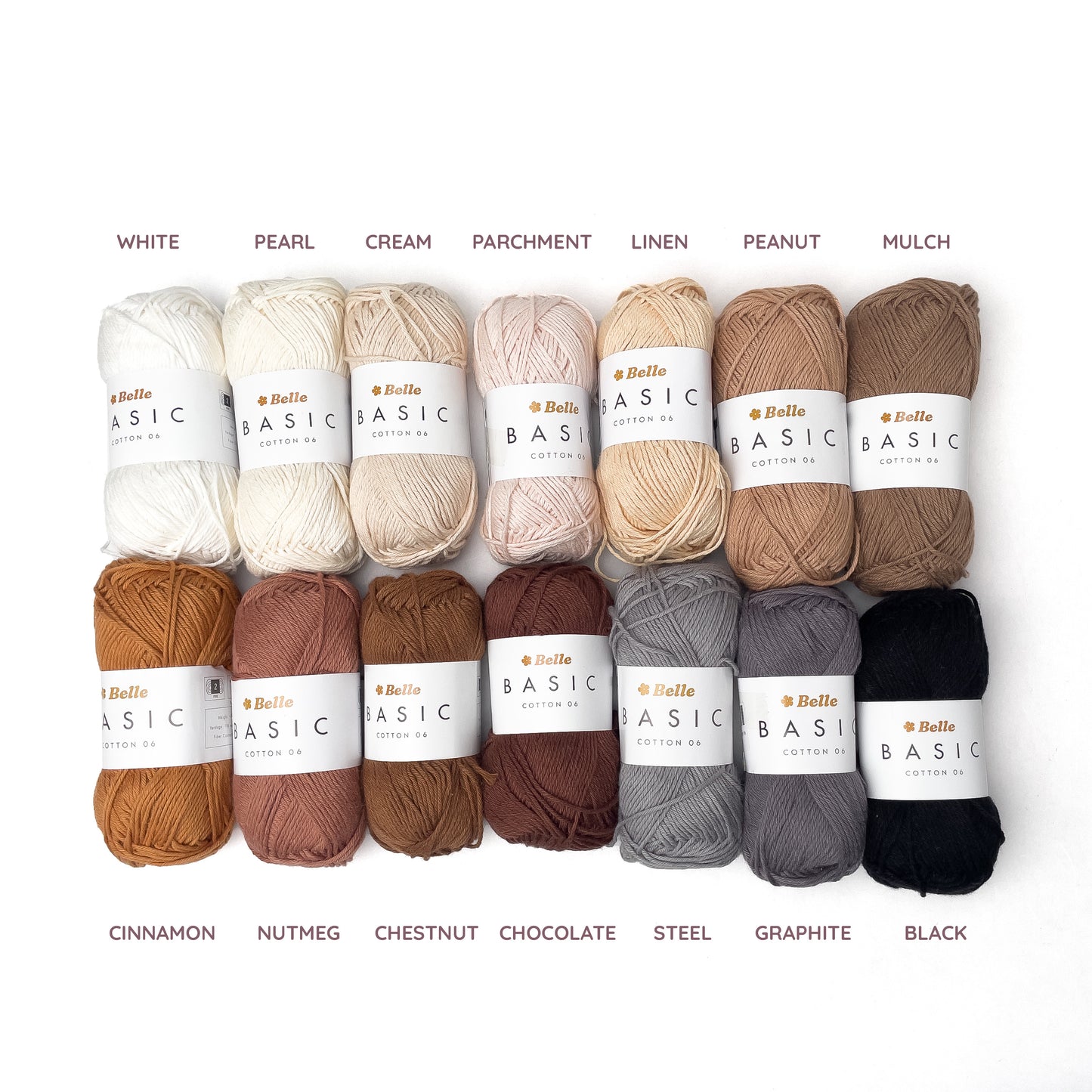 Belle Basic Cotton 06 Sport Weight Yarn for Crochet and Knitting (100% Combed Cotton, 6ply)
