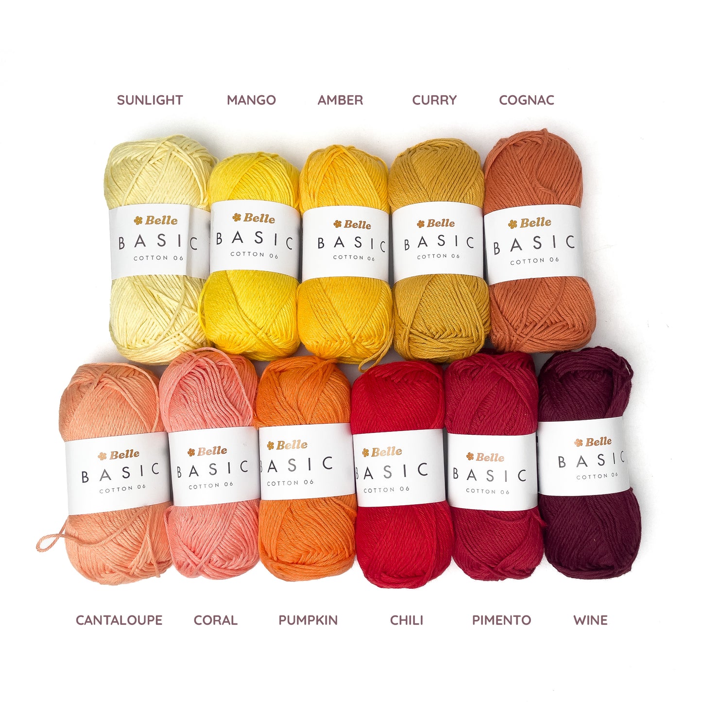 Belle Basic Cotton 06 Sport Weight Yarn for Crochet and Knitting (100% Combed Cotton, 6ply)