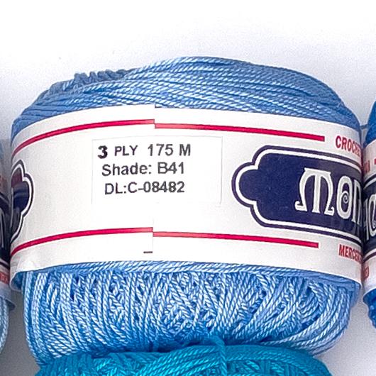 3ply Monaco Mercerized Crochet Cotton Thread Yarn 175m (40g)