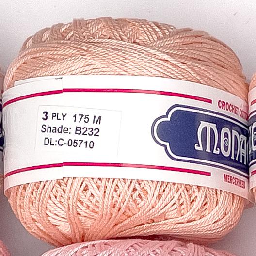 3ply Monaco Mercerized Crochet Cotton Thread Yarn 175m (40g)