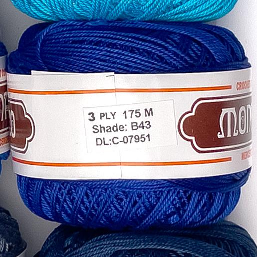 3ply Monaco Mercerized Crochet Cotton Thread Yarn 175m (40g)