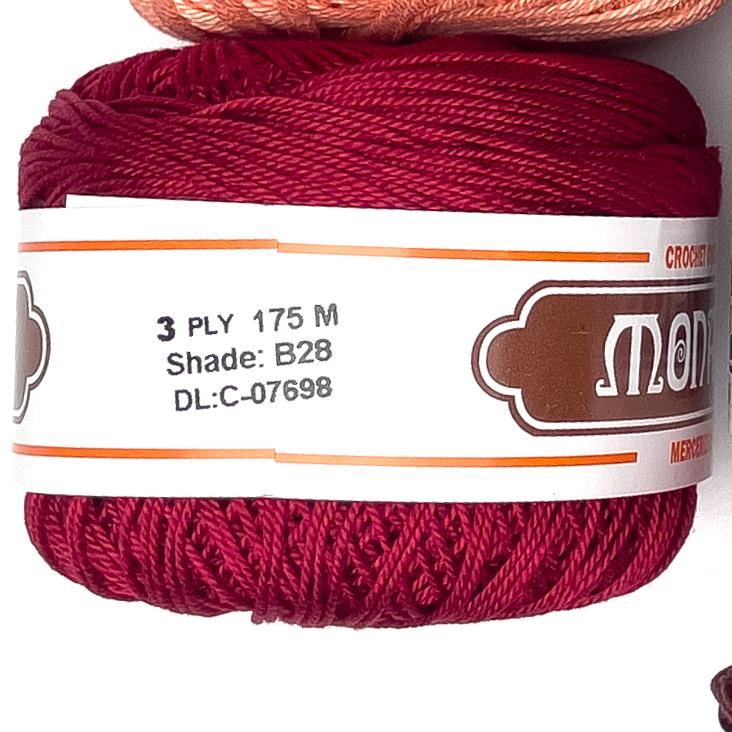 3ply Monaco Mercerized Crochet Cotton Thread Yarn 175m (40g)