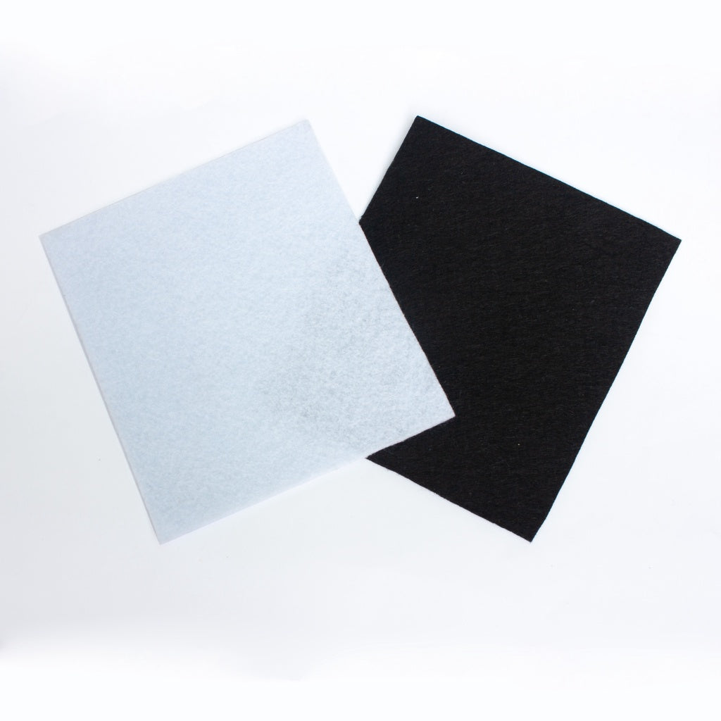 Hard Felt Cloth Fabric 2mm (4"x4") - Black and White