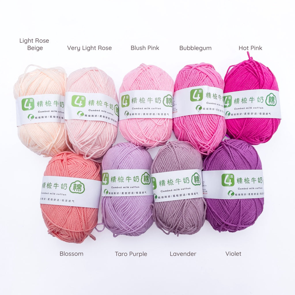 4ply Cotton-Acrylic Blend Yarn (60% Cotton, 40% Acrylic) Sport Combed Milk Cotton (50g) - 2 of 2