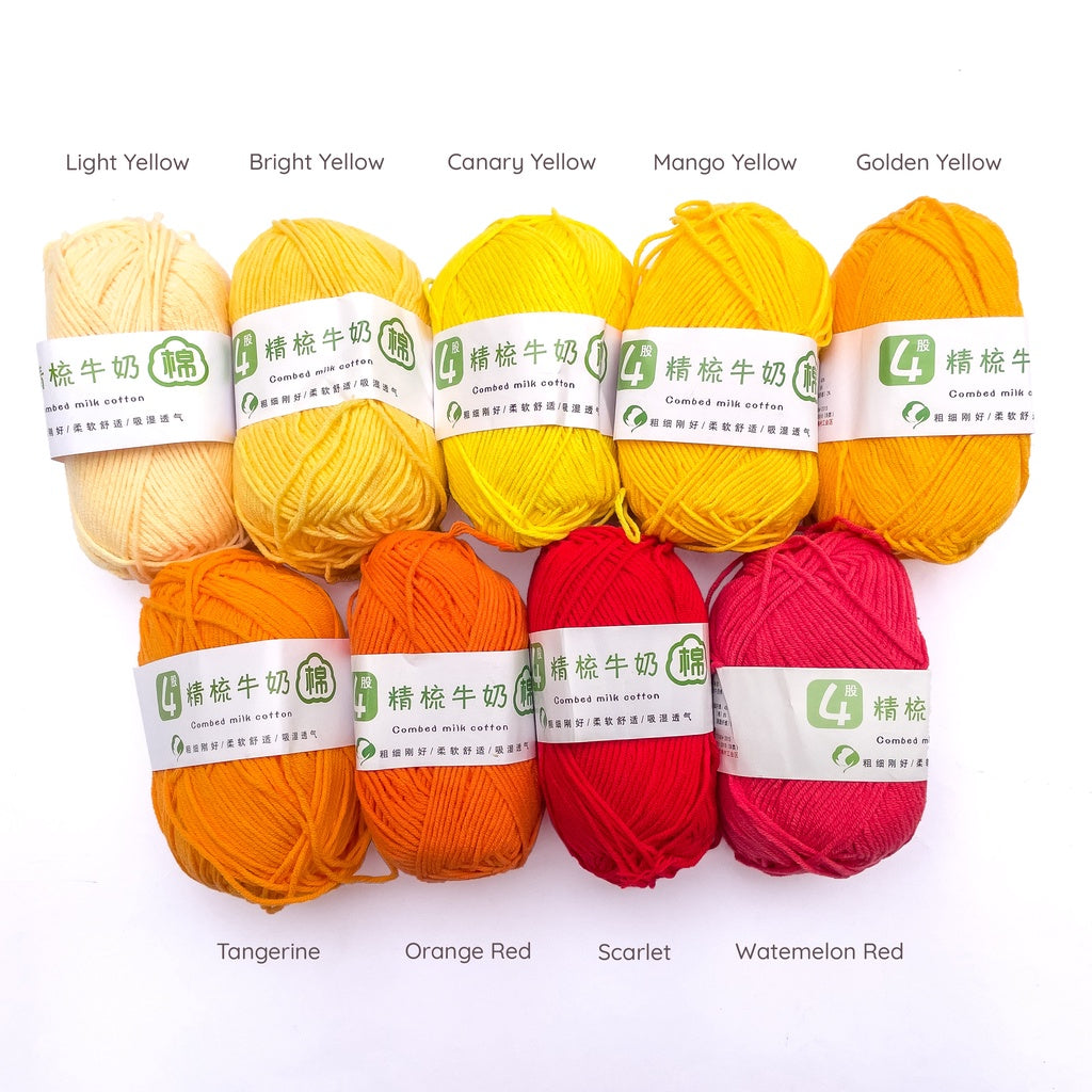 4ply Cotton-Acrylic Blend Yarn (60% Cotton, 40% Acrylic) Sport Combed Milk Cotton (50g) - 1 of 2