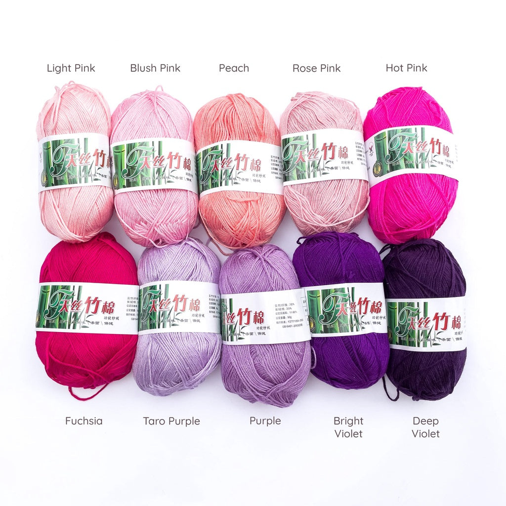 Bamboo Cotton Blend Yarn (70% Bamboo, 30% Cotton) 6ply Lace (50g) - 1 of 2