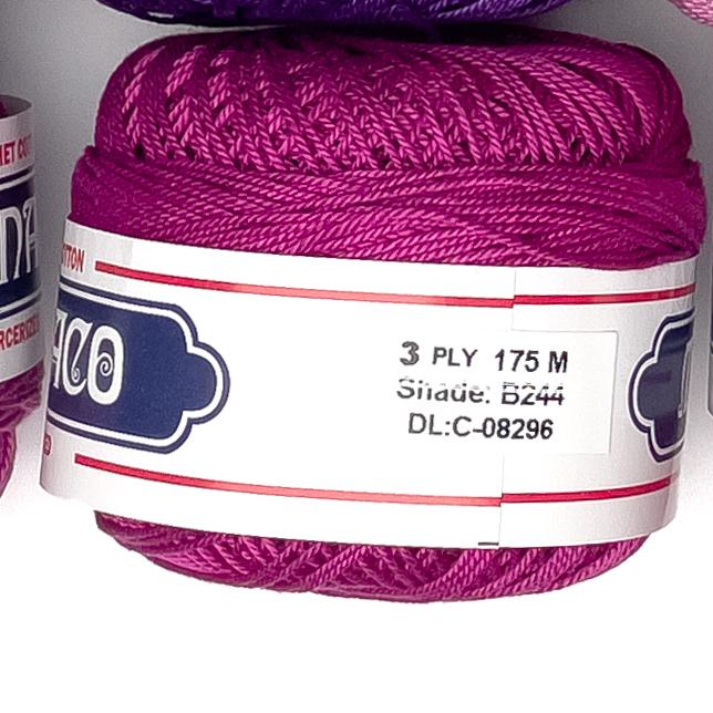 3ply Monaco Mercerized Crochet Cotton Thread Yarn 175m (40g)