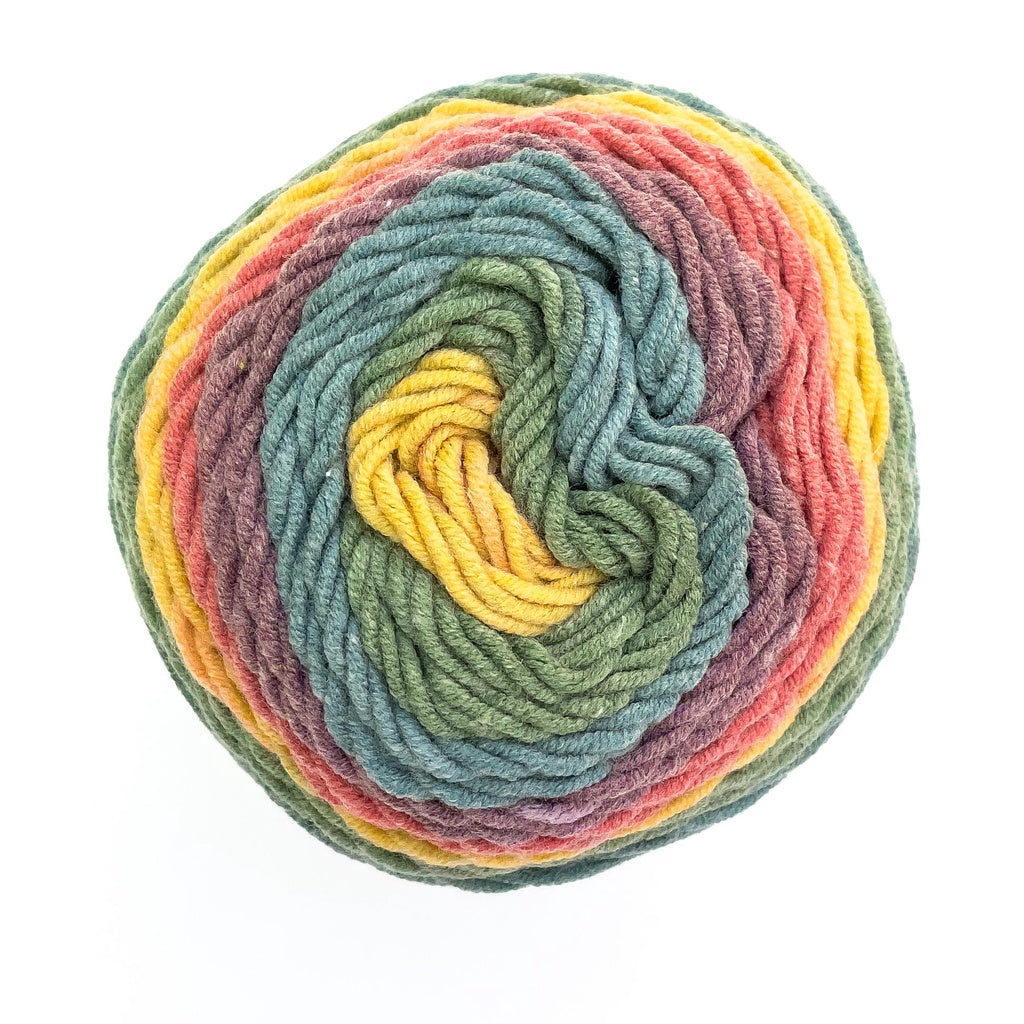 Rainbow Cotton Self-Striping Yarn Cotton-Acrylic Blend Yarn 5ply DK (100g) - Multicolor