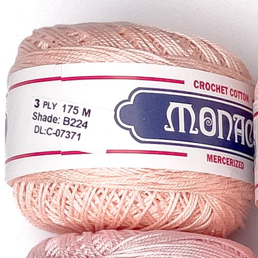 3ply Monaco Mercerized Crochet Cotton Thread Yarn 175m (40g)