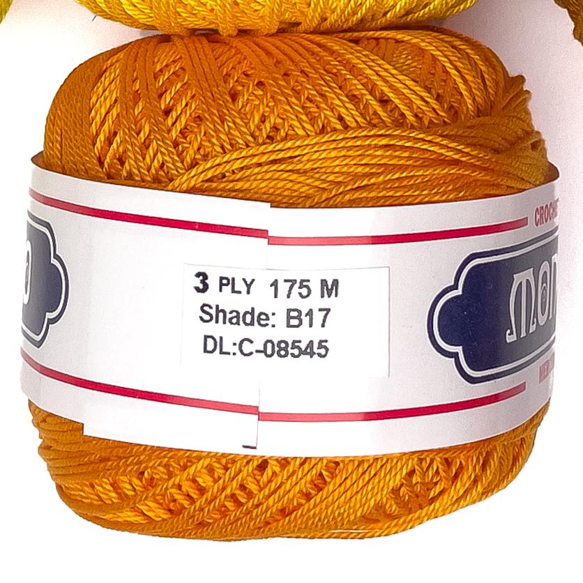 3ply Monaco Mercerized Crochet Cotton Thread Yarn 175m (40g)