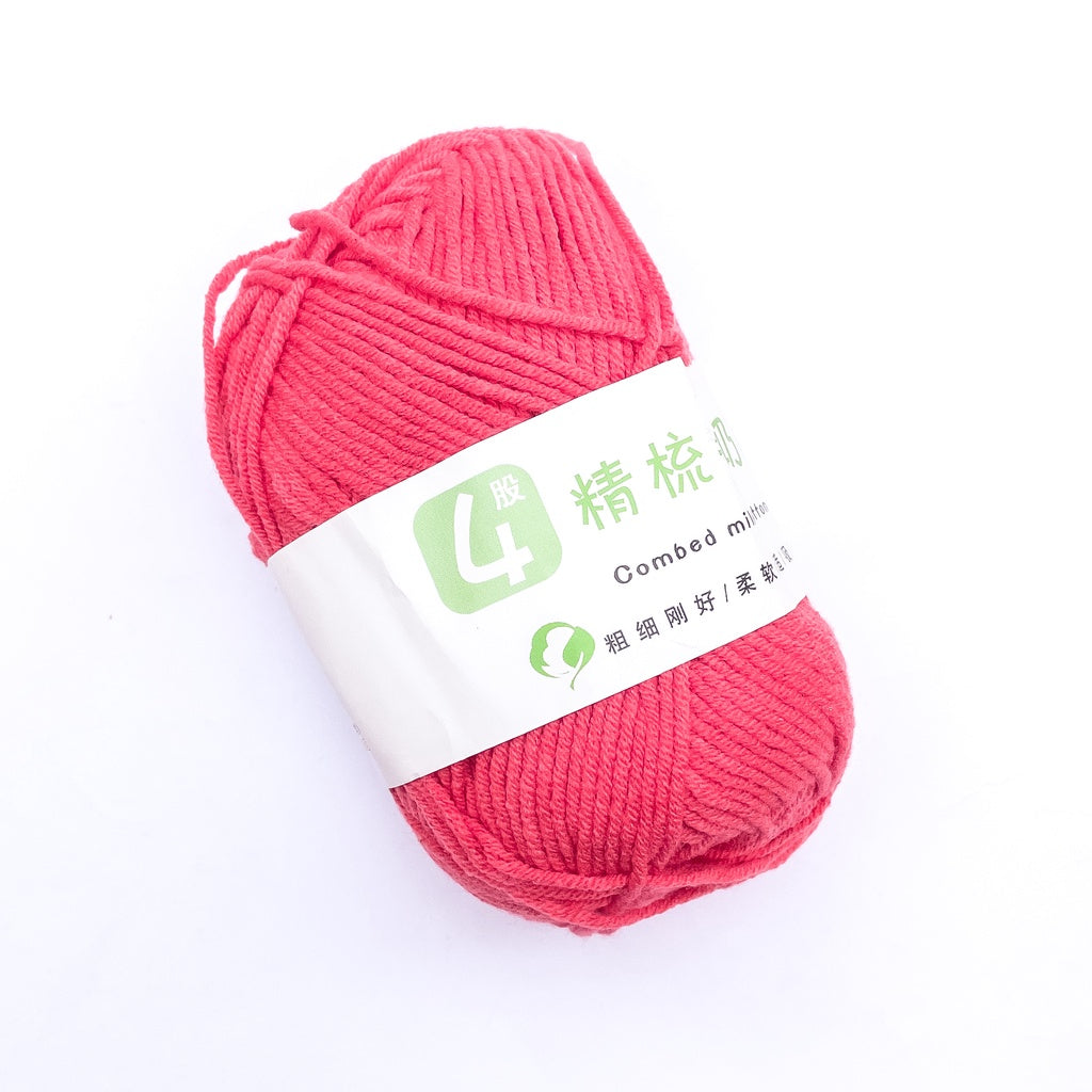 4ply Cotton-Acrylic Blend Yarn (60% Cotton, 40% Acrylic) Sport Combed Milk Cotton (50g) - 1 of 2