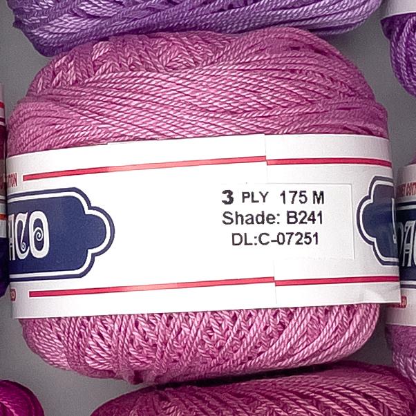 3ply Monaco Mercerized Crochet Cotton Thread Yarn 175m (40g)