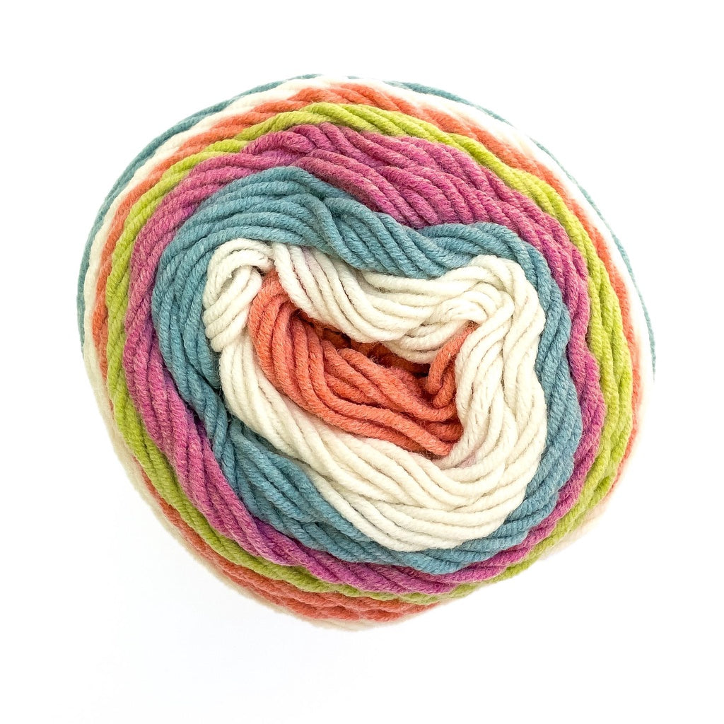 Rainbow Cotton Self-Striping Yarn Cotton-Acrylic Blend Yarn 5ply DK (100g) - Multicolor