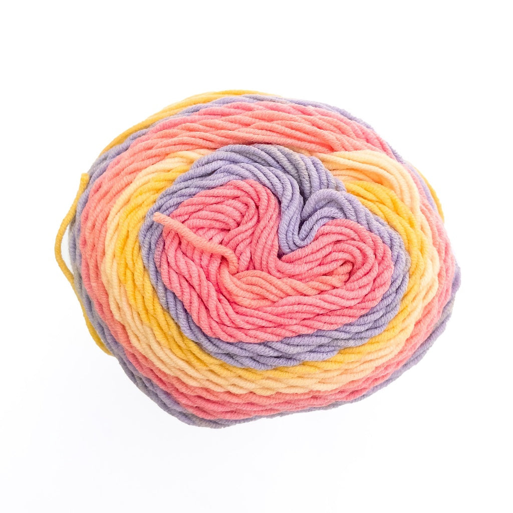 Rainbow Cotton Self-Striping Yarn Cotton-Acrylic Blend Yarn 5ply DK (100g) - Multicolor