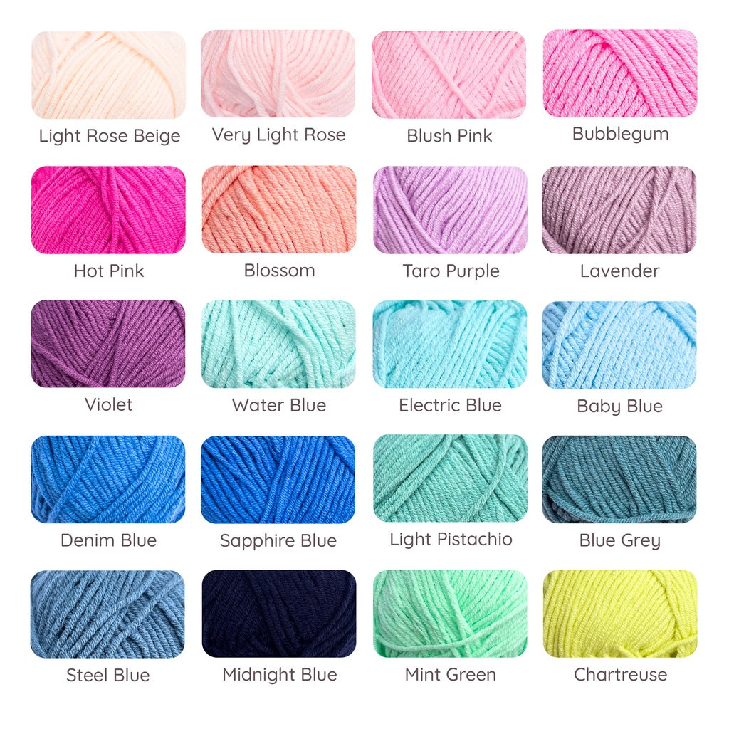 4ply Cotton-Acrylic Blend Yarn (60% Cotton, 40% Acrylic) Sport Combed Milk Cotton (50g) - 1 of 2