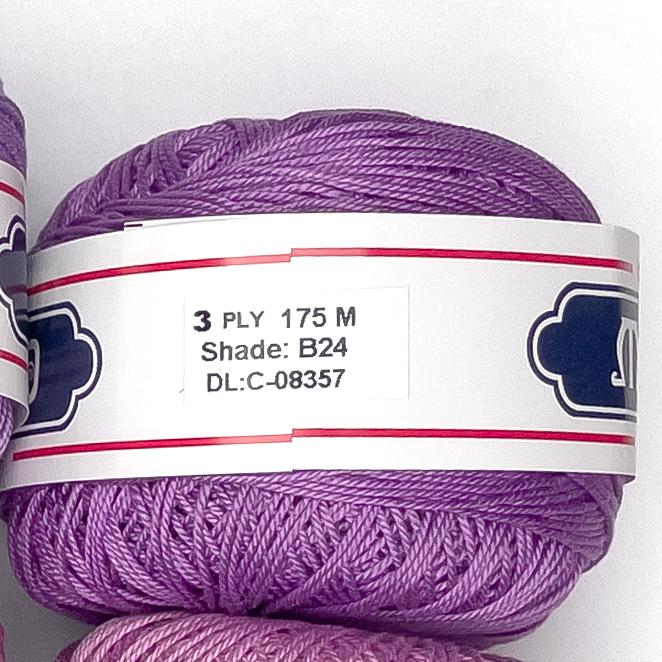 3ply Monaco Mercerized Crochet Cotton Thread Yarn 175m (40g)