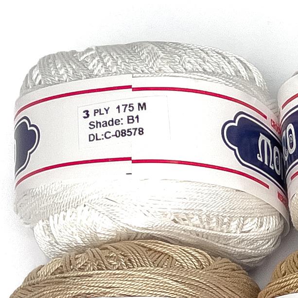 3ply Monaco Mercerized Crochet Cotton Thread Yarn 175m (40g)