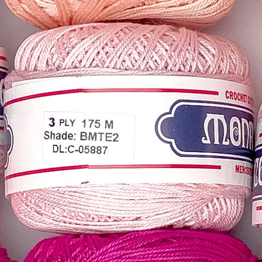 3ply Monaco Mercerized Crochet Cotton Thread Yarn 175m (40g)