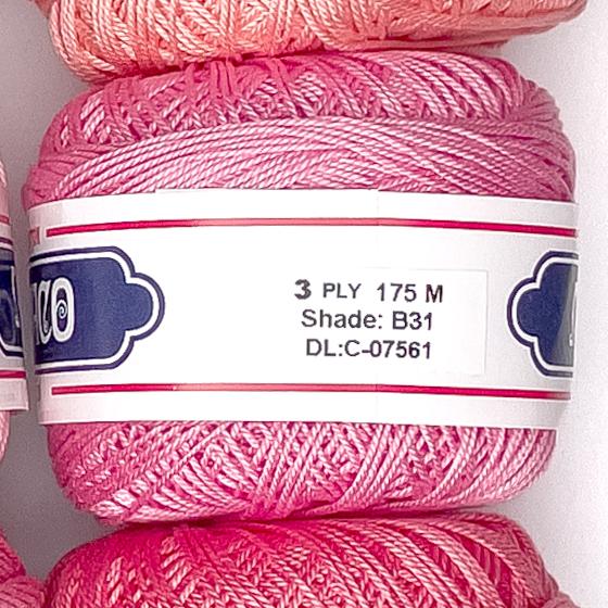 3ply Monaco Mercerized Crochet Cotton Thread Yarn 175m (40g)