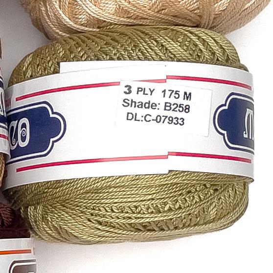 3ply Monaco Mercerized Crochet Cotton Thread Yarn 175m (40g)