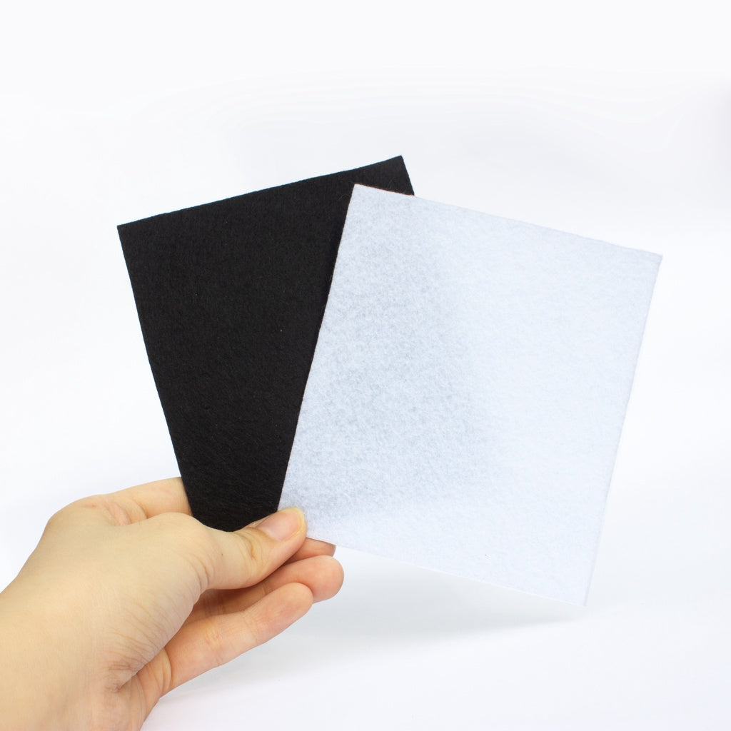 Hard Felt Cloth Fabric 2mm (4"x4") - Black and White