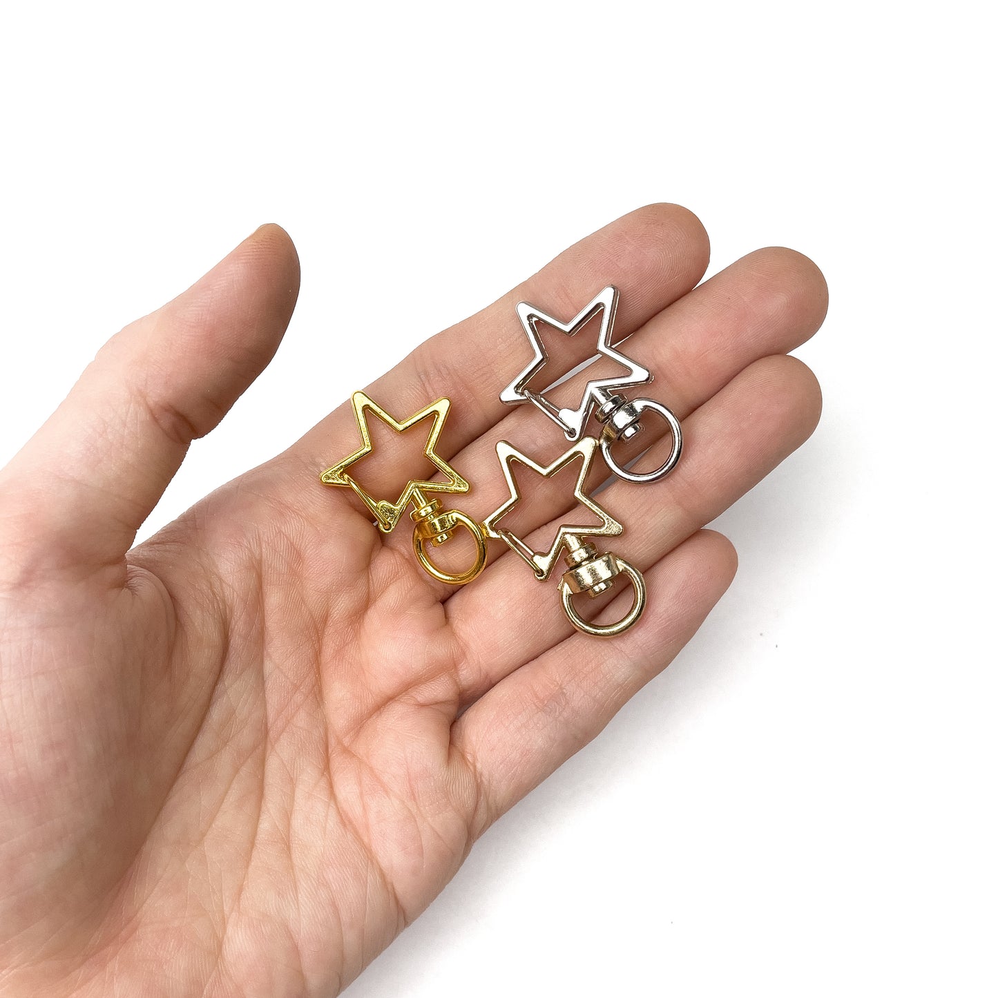 Star Heart Keychain Charm Holder with Swivel Key Chain Accessory Accessories Pentagram