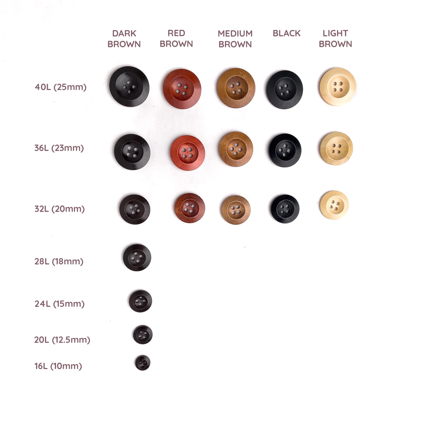 10pcs Wooden Buttons 4-Hole Wood Button