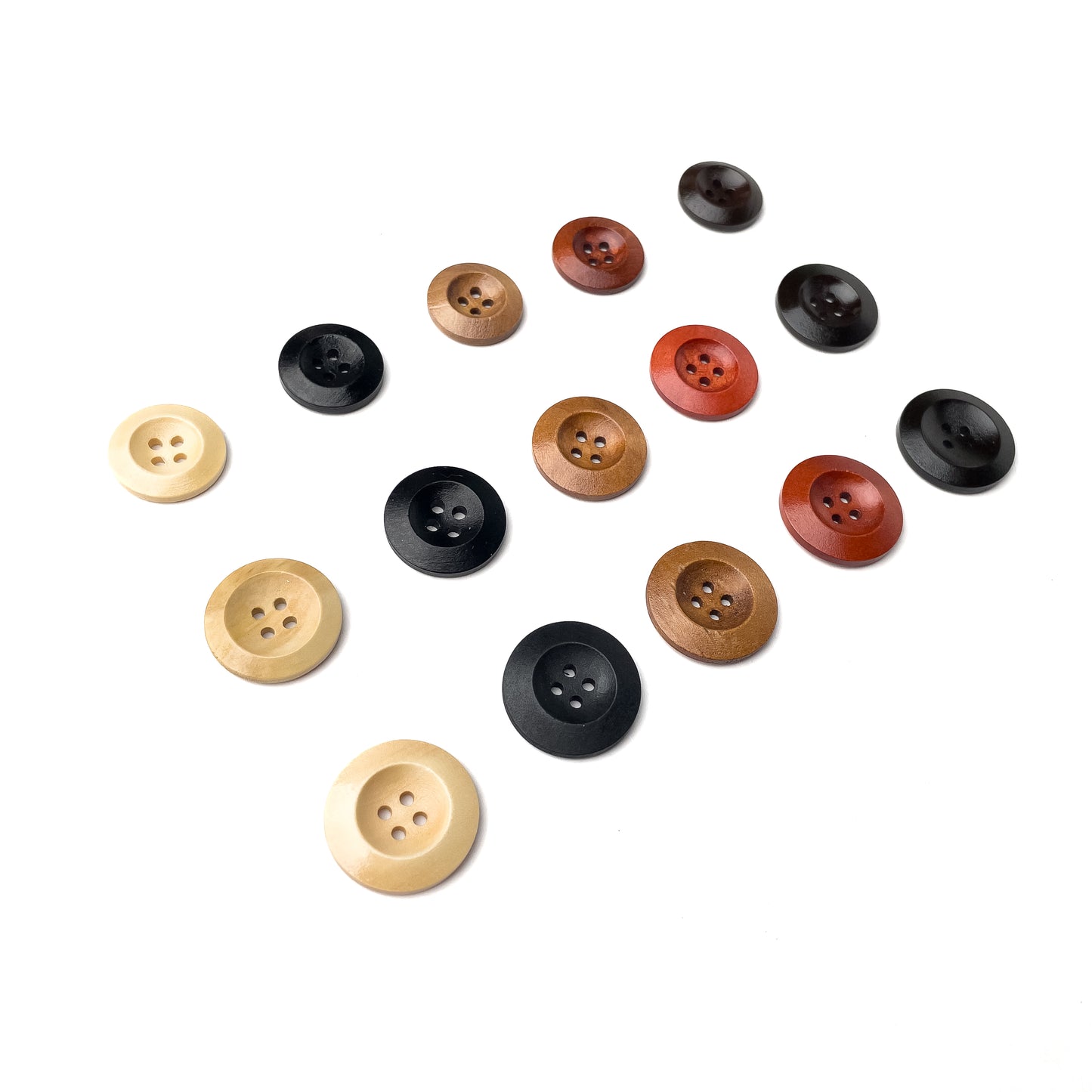 10pcs Wooden Buttons 4-Hole Wood Button