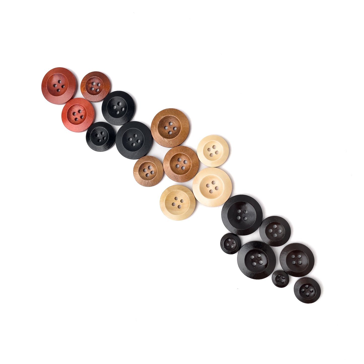 10pcs Wooden Buttons 4-Hole Wood Button