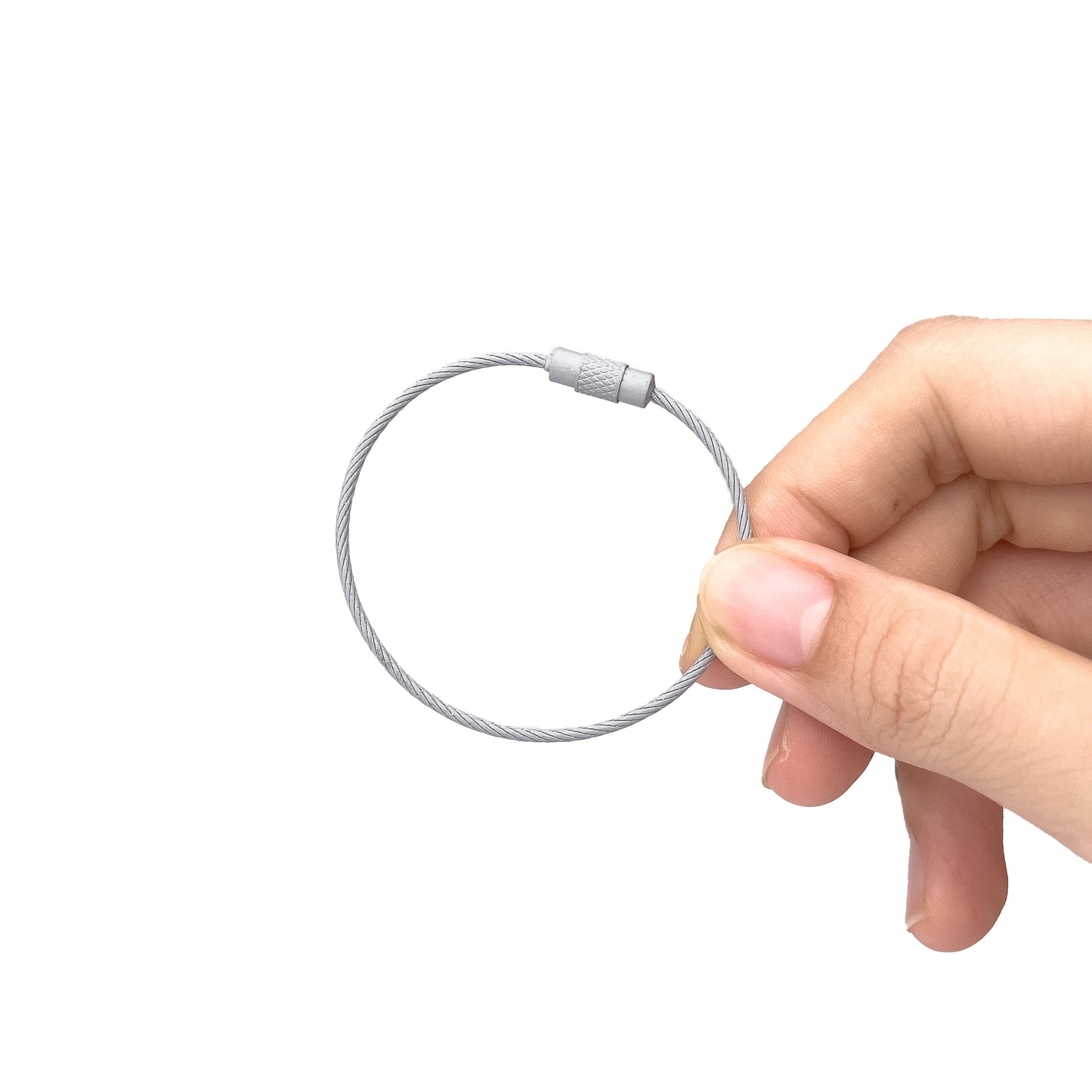 Colorful Wire Cable Keychain Stainless Steel Coated Key Ring Keyring