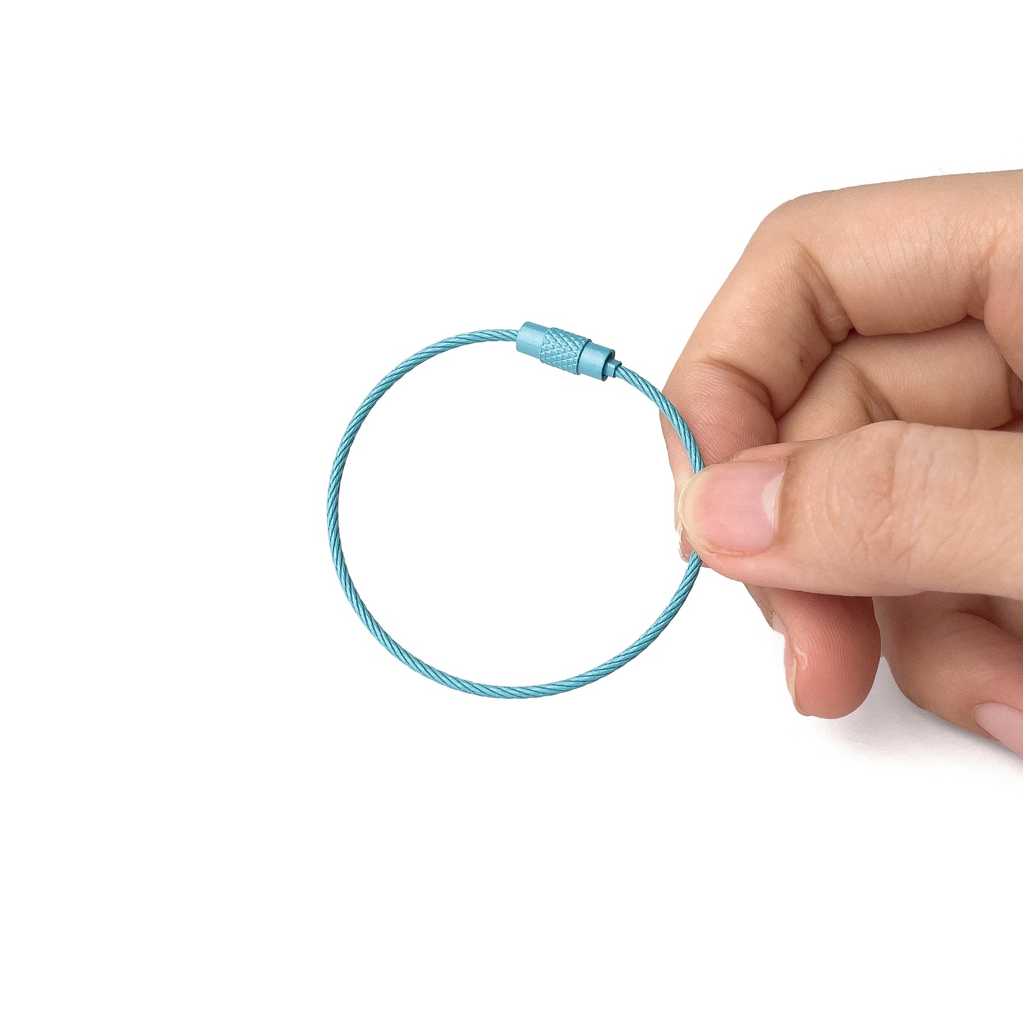 Colorful Wire Cable Keychain Stainless Steel Coated Key Ring Keyring