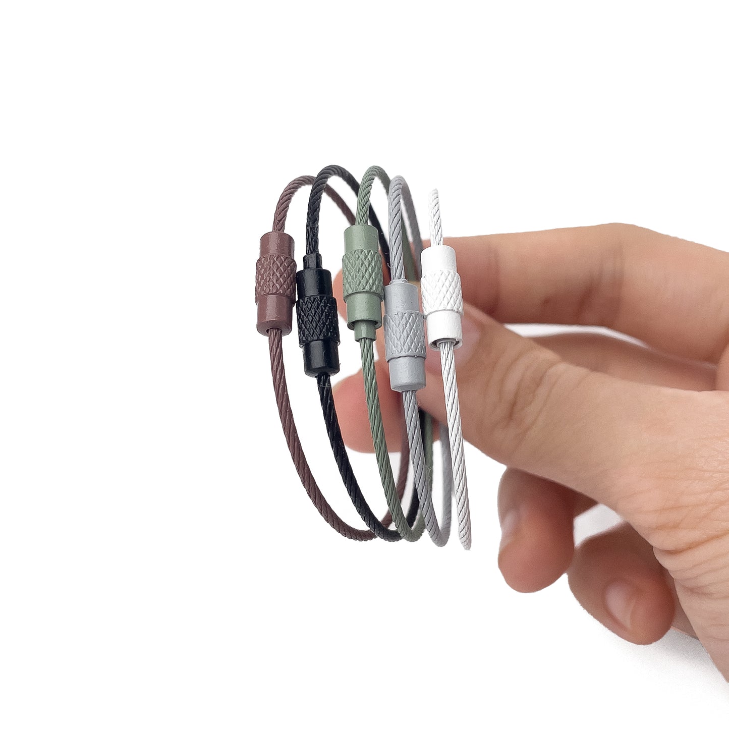 Colorful Wire Cable Keychain Stainless Steel Coated Key Ring Keyring