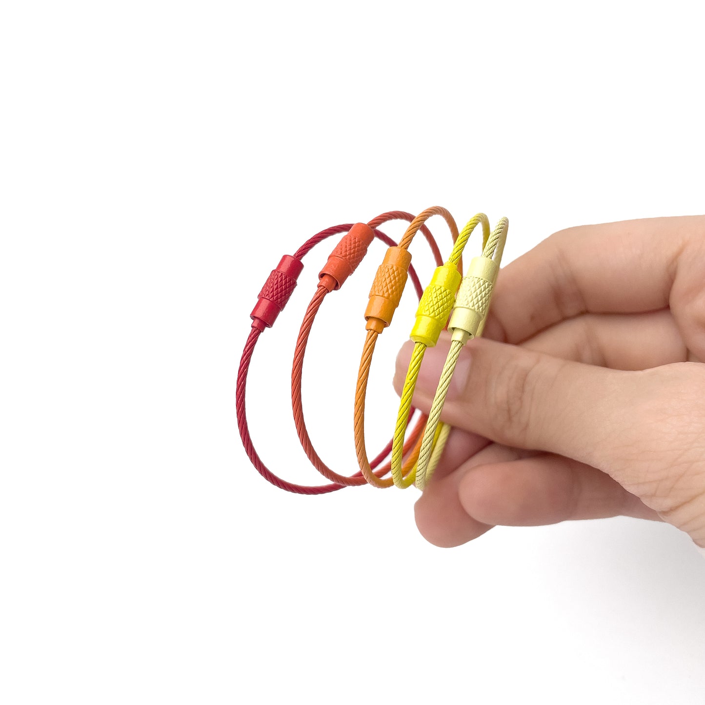 Colorful Wire Cable Keychain Stainless Steel Coated Key Ring Keyring