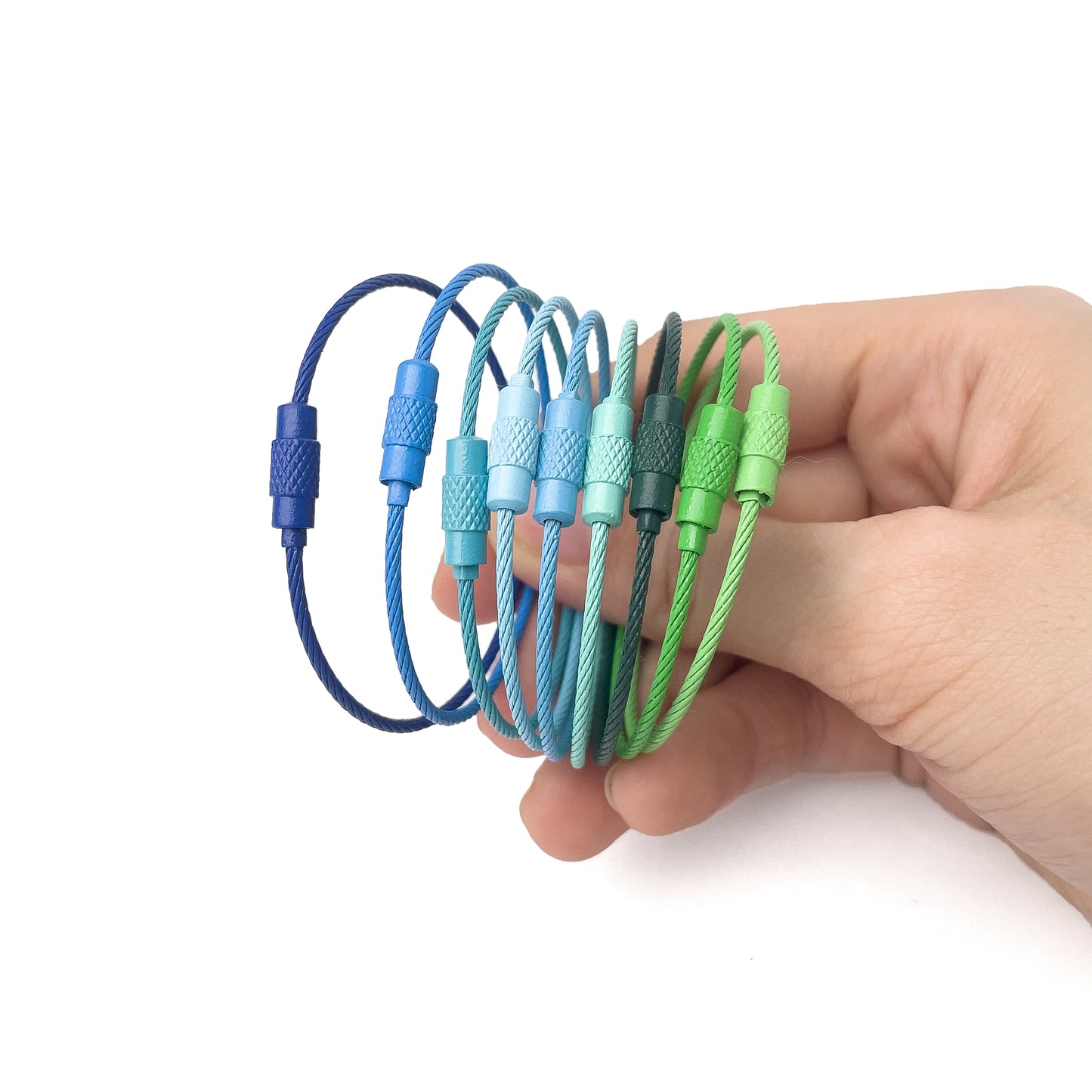 Colorful Wire Cable Keychain Stainless Steel Coated Key Ring Keyring