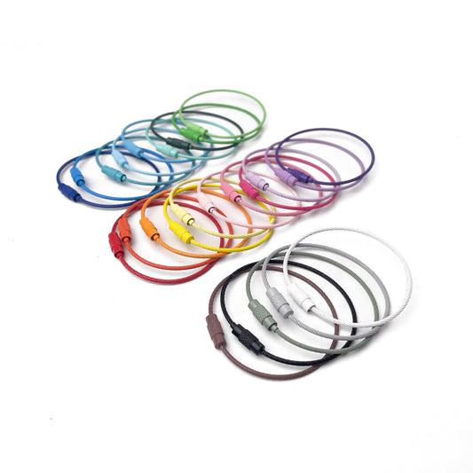 Colorful Wire Cable Keychain Stainless Steel Coated Key Ring Keyring