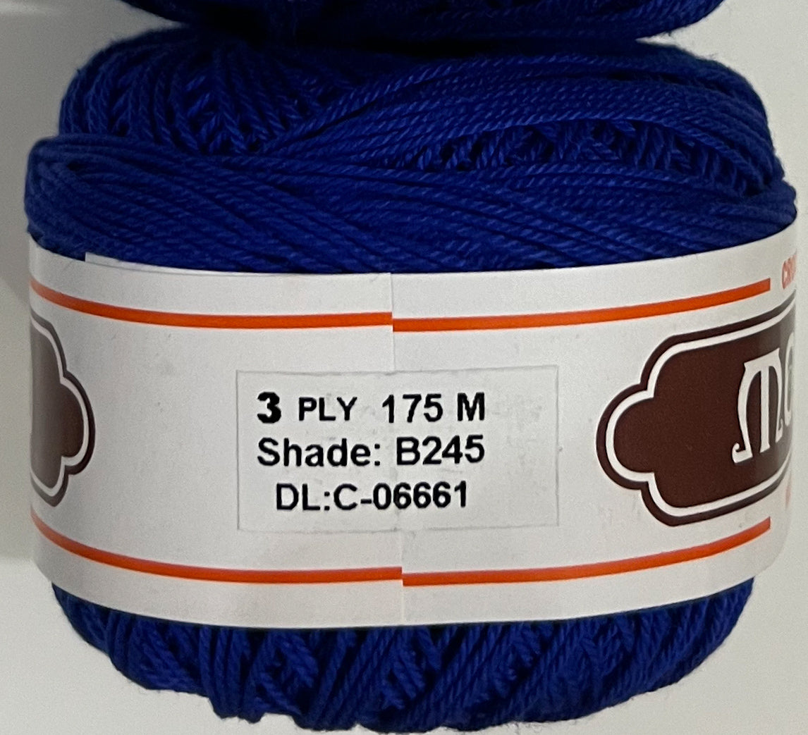 3ply Monaco Mercerized Crochet Cotton Thread Yarn 175m (40g)