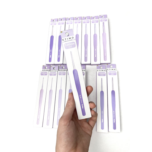 Tulip ETIMO Murasaki Crochet Hook with Cushion Grip Ergonomic Hooks with Handle (per piece)