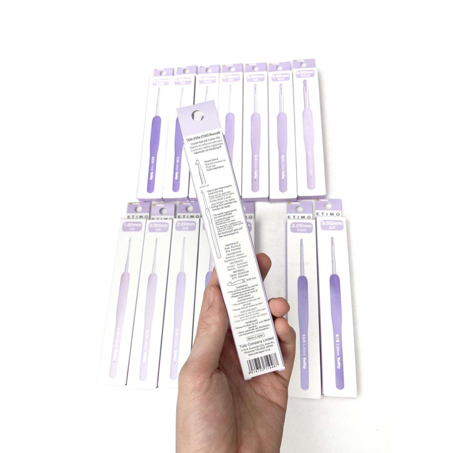 Tulip ETIMO Murasaki Crochet Hook with Cushion Grip Ergonomic Hooks with Handle (per piece)