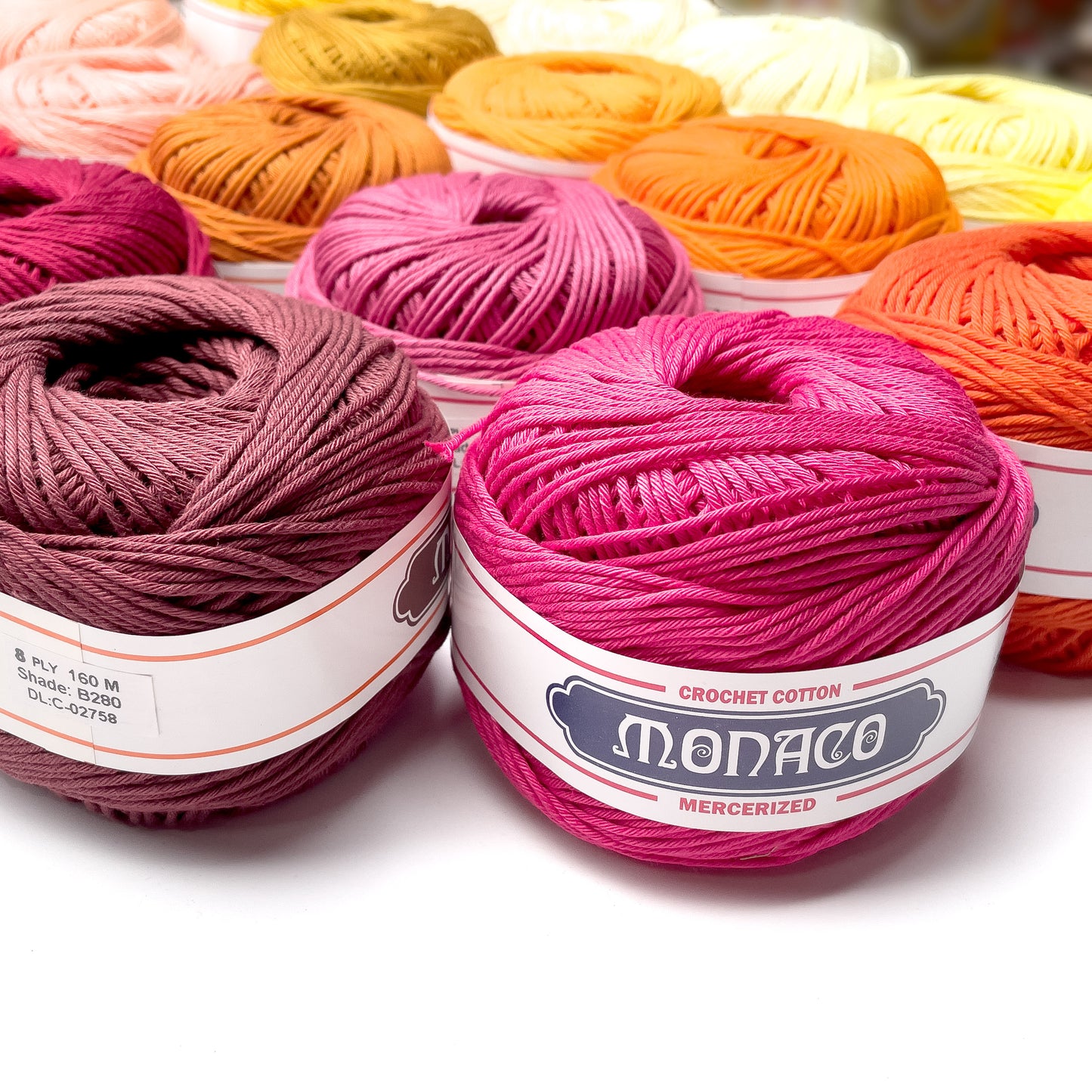 8ply Monaco Mercerized Crochet Cotton Thread Yarn 160m (100g)