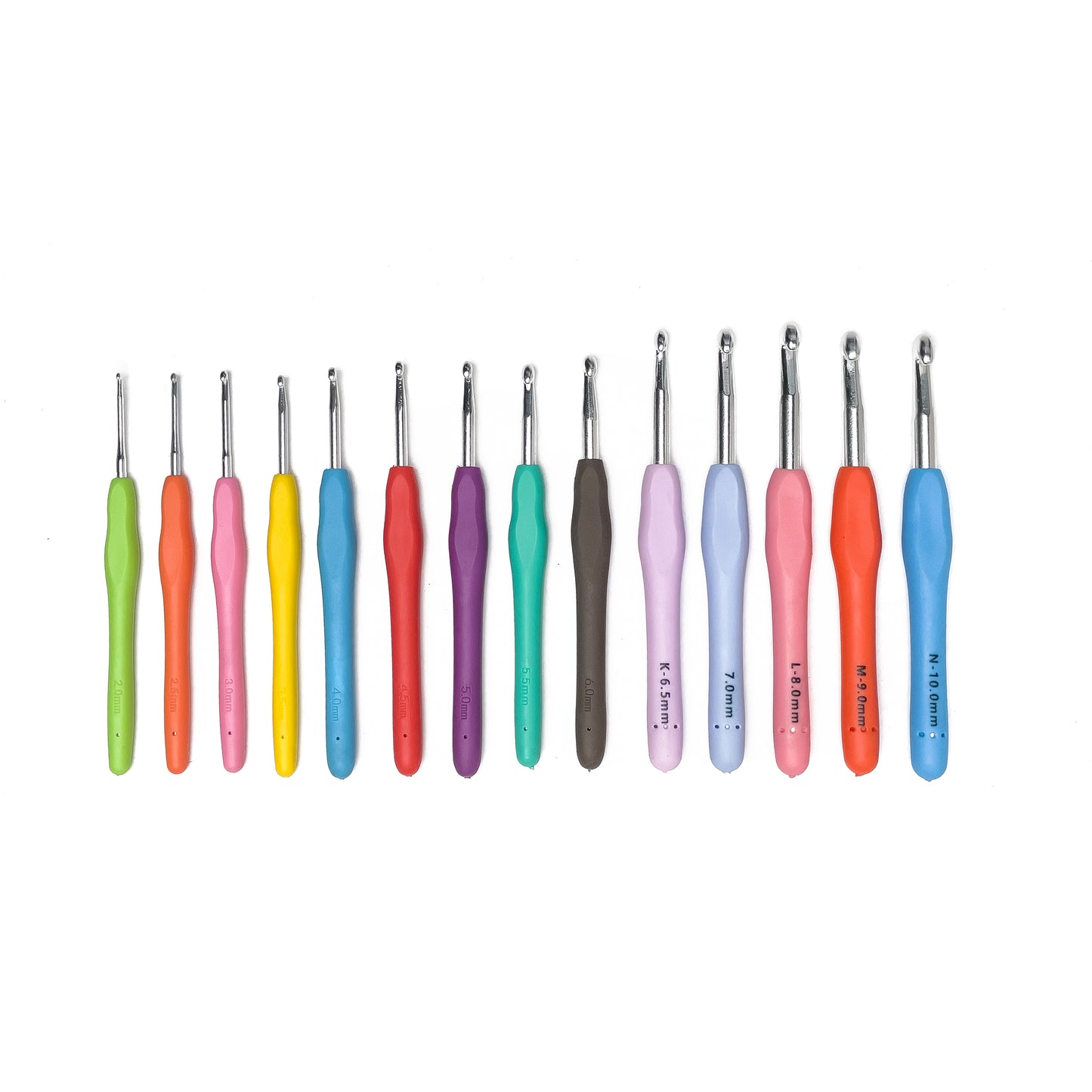 Ergonomic Colorful Crochet Hook Hooks with Rubber / SIlicon Silicone Soft Handle 2.0mm-10.0mm