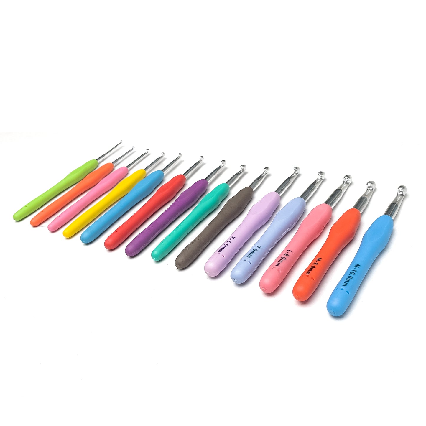 Ergonomic Colorful Crochet Hook Hooks with Rubber / SIlicon Silicone Soft Handle 2.0mm-10.0mm
