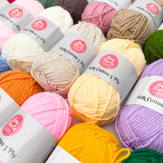 Love Knots 5ply Milk Cotton Yarn Premium Soft Acrylic Yarn by Manila Bay Thread (50 grams)