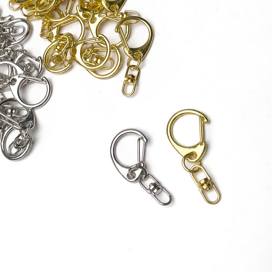 5pcs Keychain Charm Holder with Swivel / Key Chain Gold Silver
